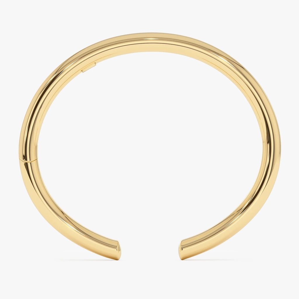 14k Solid Yellow Gold Thick Open Cuff Bangle Bracelet