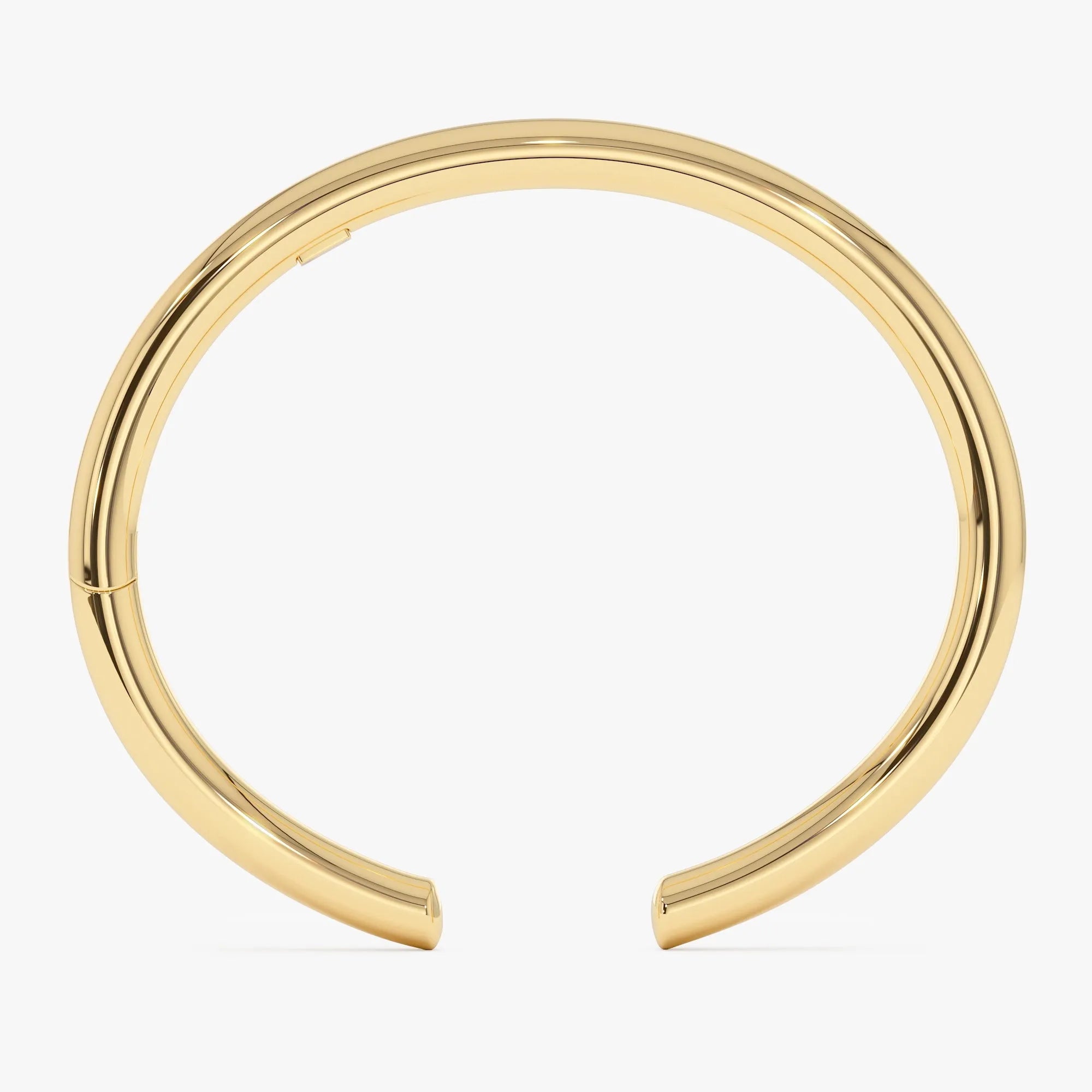 14k Solid Yellow Gold Thick Open Cuff Bangle Bracelet