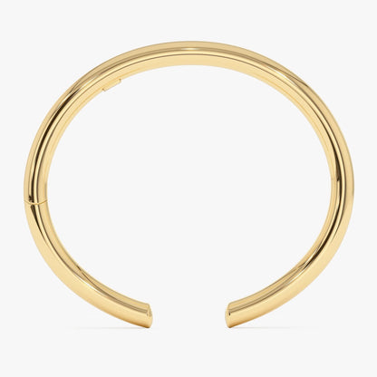 14k Solid Yellow Gold Thick Open Cuff Bangle Bracelet