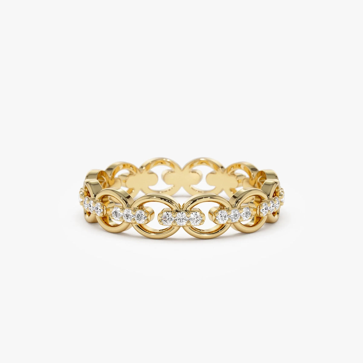 14k Gold Round Diamond 0.35 ctw Full Eternity Link Ring