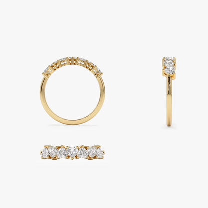 14K Solid Gold Heart Shape Diamond 0.90 Carat Up Down Prong Setting Ring