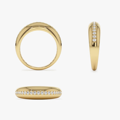 14K Solid Gold Round Diamond 0.20 Carat Dome Balloon Ring