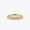 14k Gold Round Diamond 5 Stone Star Setting Ring 0.08 ctw