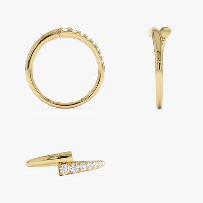 14k Gold 0.23ctw Round Diamond Pave Bypass Ring