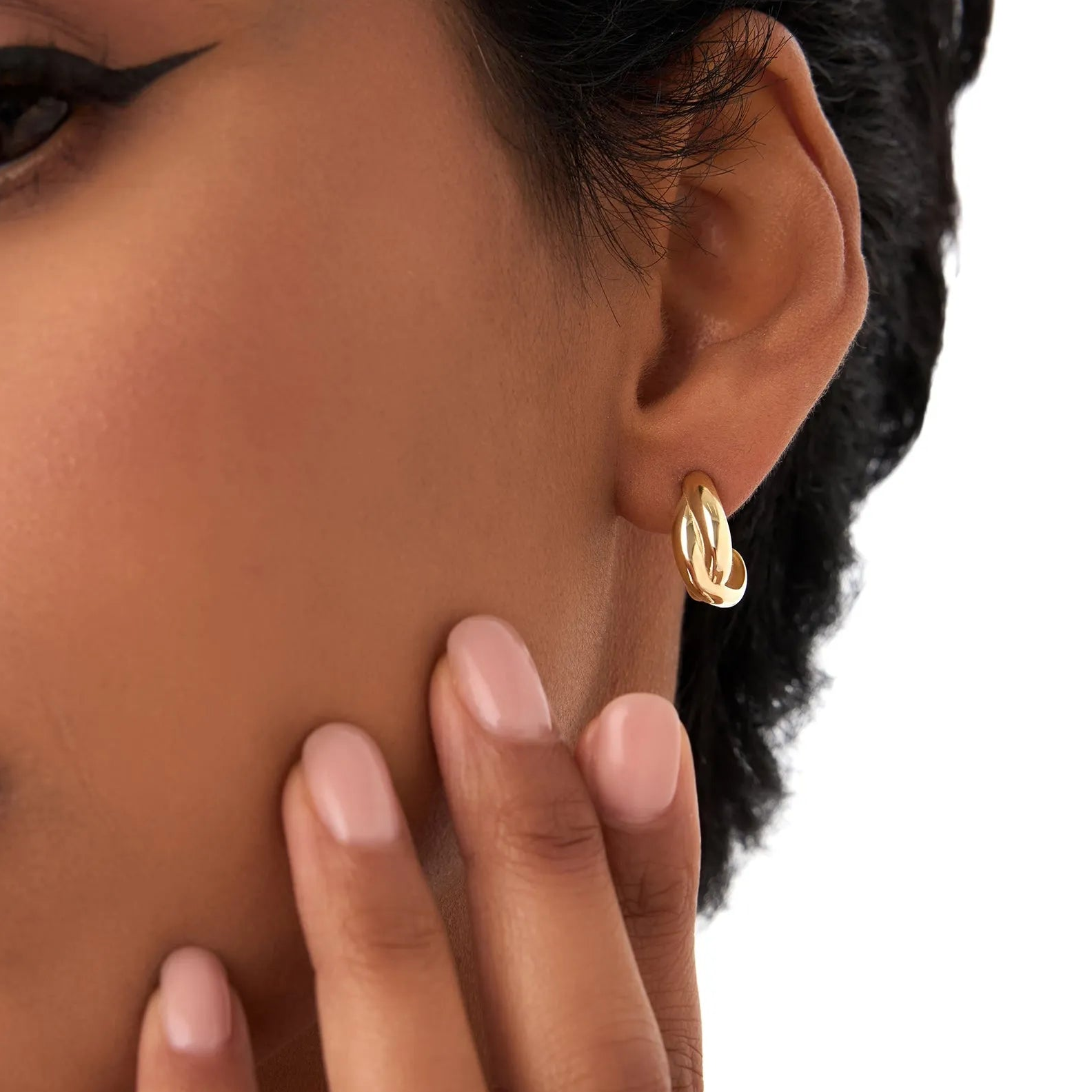 14k Gold Chunky Twisted Hoop Earrings 16mm x 6.8mm