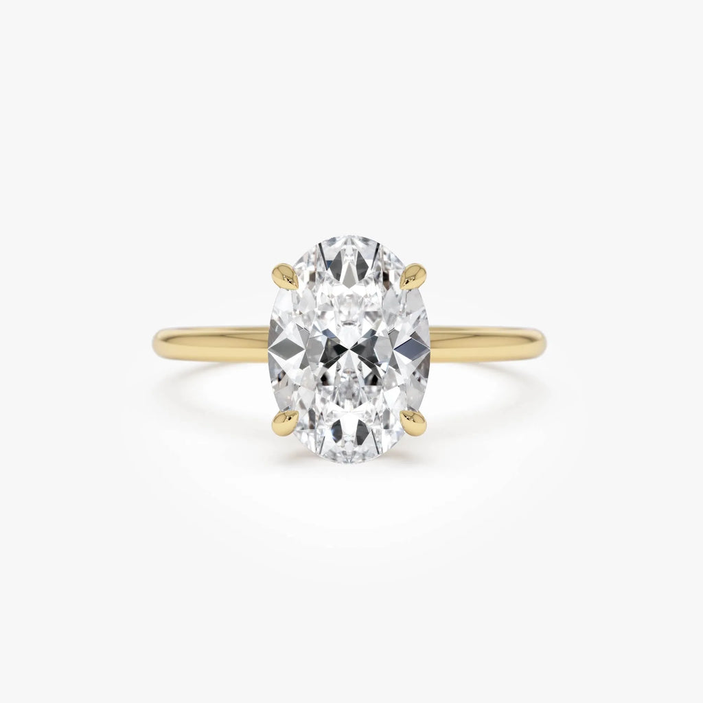 14k Gold Lab Grown Diamond Oval Cut Engagement Ring with Hidden Halo 2.10 ctw IGI Certified Maribel