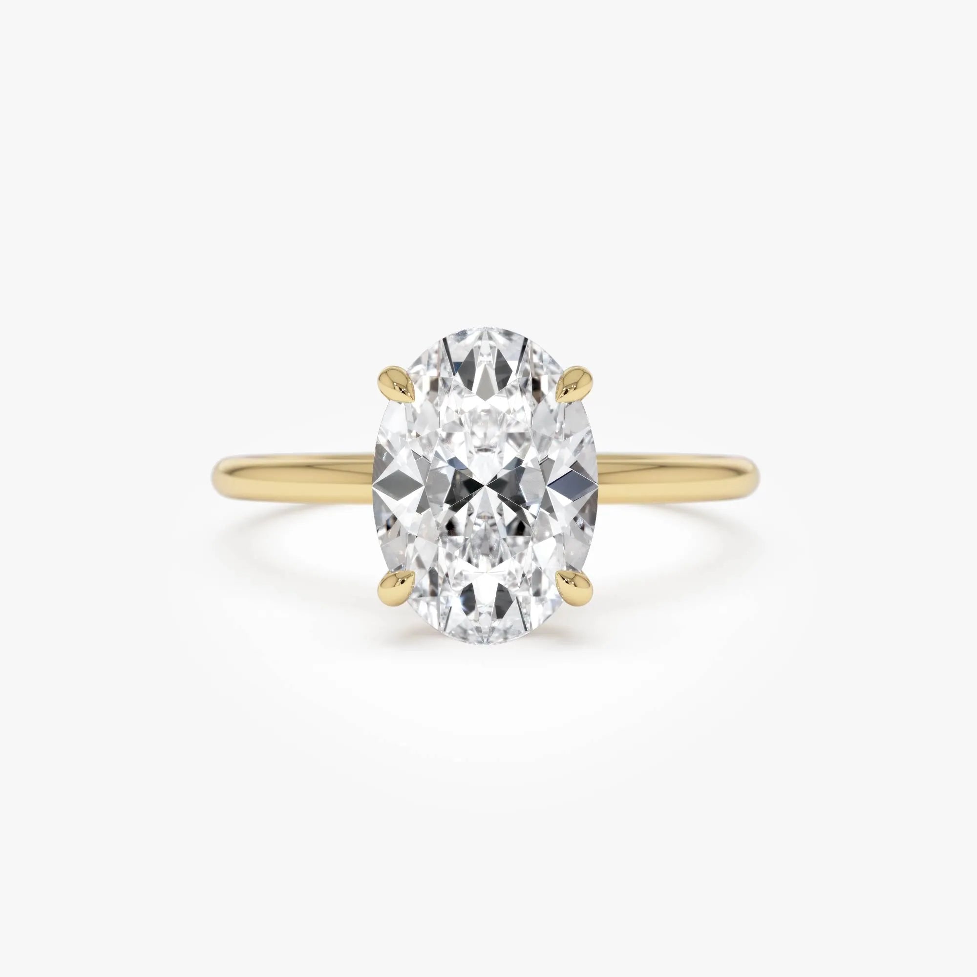 14k Gold Lab Grown Diamond Oval Cut Engagement Ring with Hidden Halo 2.10 ctw IGI Certified Maribel