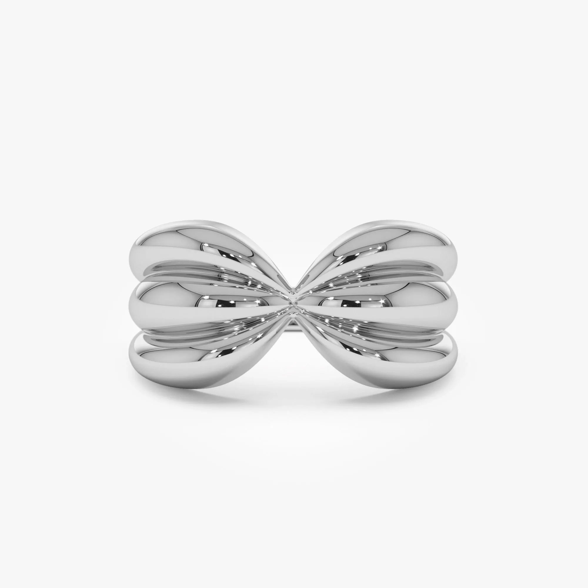 14k Solid Gold Bold Sculpted Dome Ring