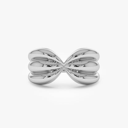 14k Solid Gold Bold Sculpted Dome Ring