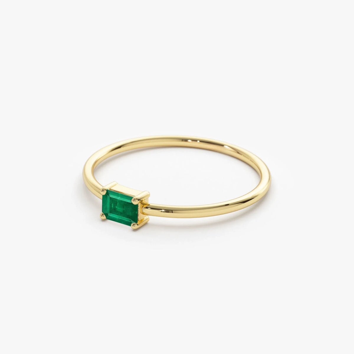 14K Solid Gold Octagon Emerald Ring 0.25 CTW Handcrafted Custom Jewelry