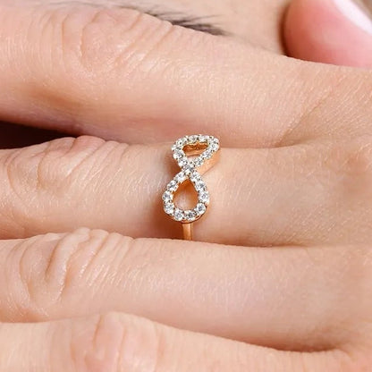 14k Gold 0.20 ctw Round Diamond Infinity Symbol Ring
