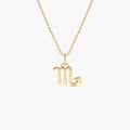 14k Solid Gold Scorpio Zodiac Charm Pendant Necklace