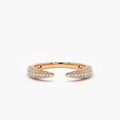 14k Gold Round Diamond 0.40ctw Micro-Pave Claw Ring