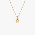 14k Solid Gold Initial Bubble Letter Pendant Necklace