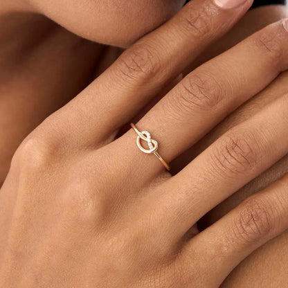 14k Gold Love Knot Diamond Ring 0.04 ctw