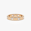 14k Solid Gold Emerald Cut Diamond Full Eternity Flush Setting Band 0.85 Carat