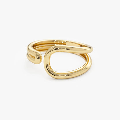 14k Solid Gold Modern Minimalist Tapered Statement Ring