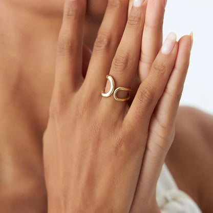 14k Solid Gold Bold Graduated Wide Band Statement Ring