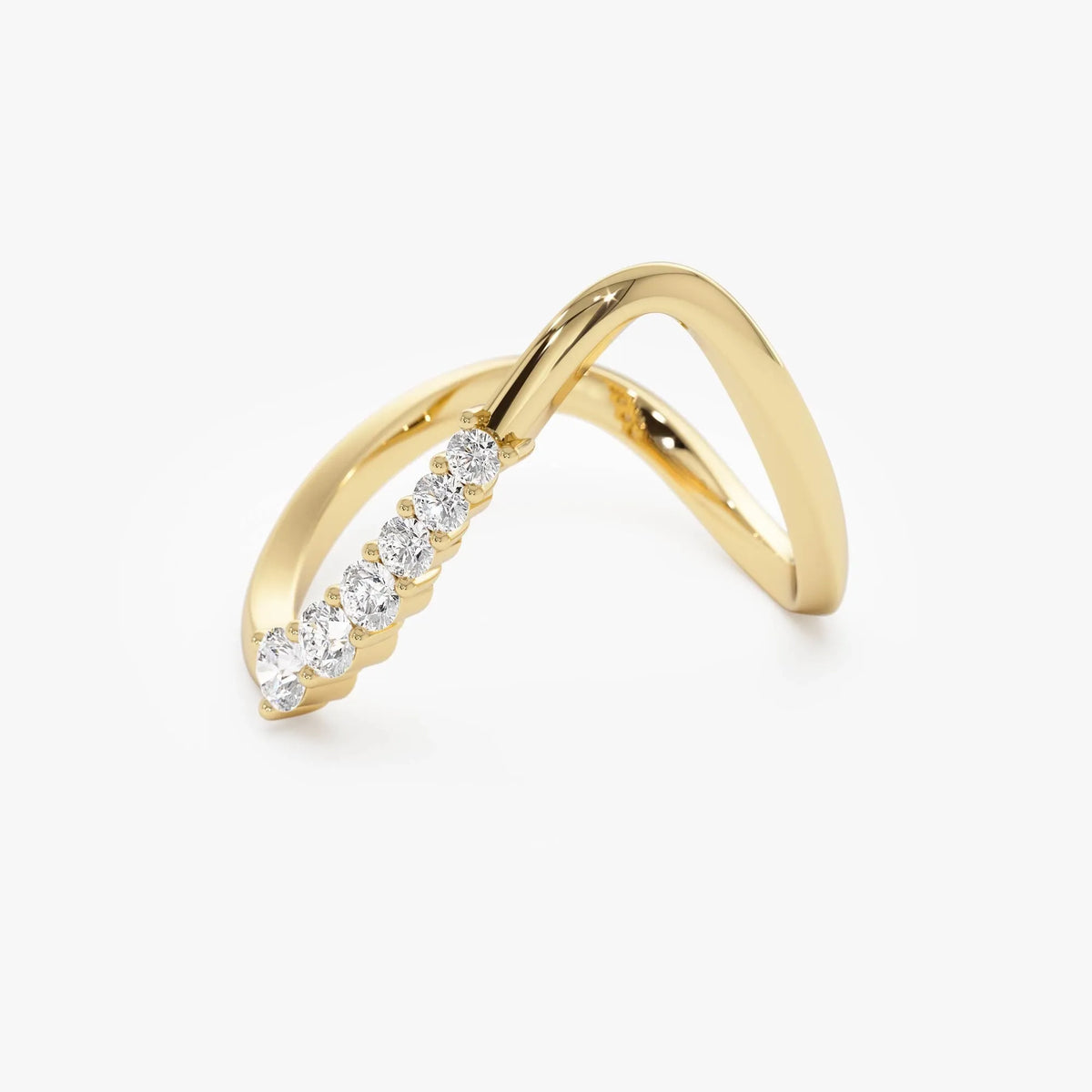 14k Gold Diamond Round Cut Open Twist Ring 0.30 ctw