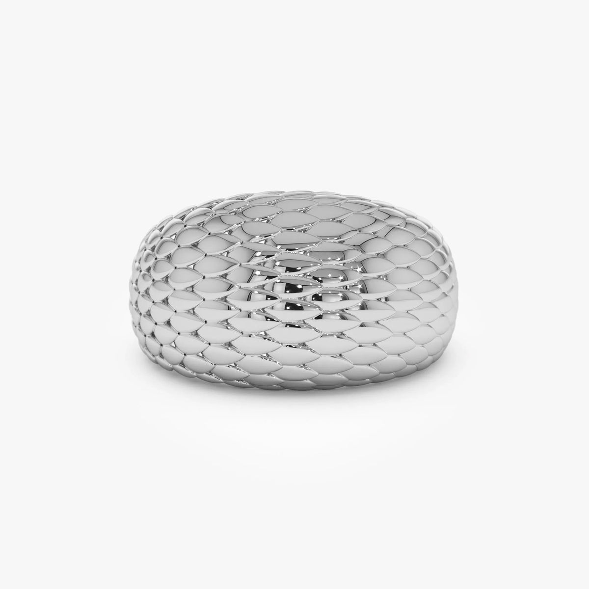 14k Solid Gold Chunky Snake Skin Texture Statement Ring