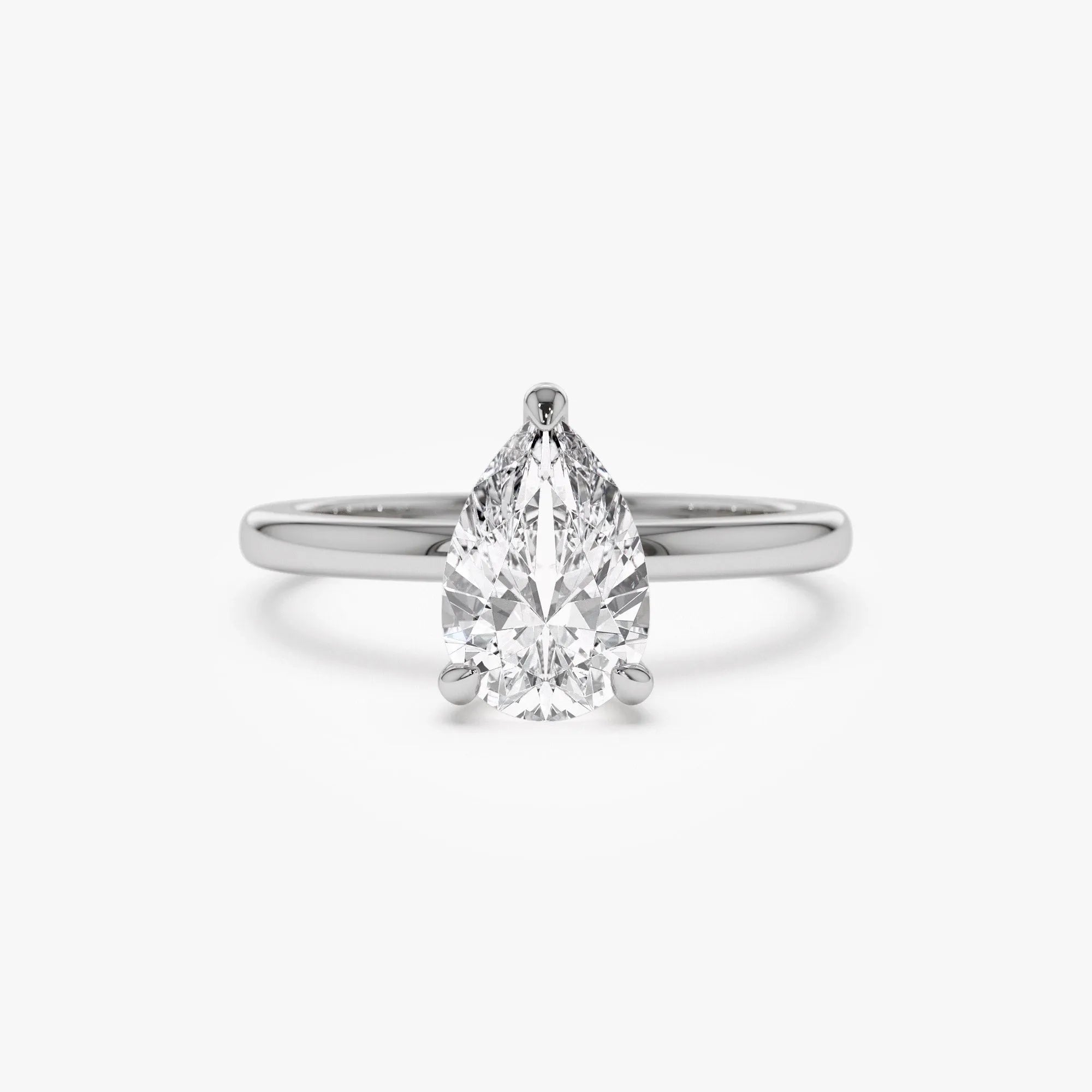 14k Gold Lab Grown Diamond Pear Shaped Engagement Ring Prong Setting Kylie 0.75 to 1.50 ctw