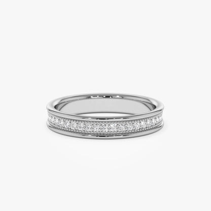 14K Solid Gold Round Natural Diamond Milgrain Full Eternity Ring 0.30 ctw