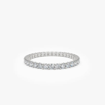 14k Gold 0.95ctw Round Diamond Prong Setting Eternity Ring