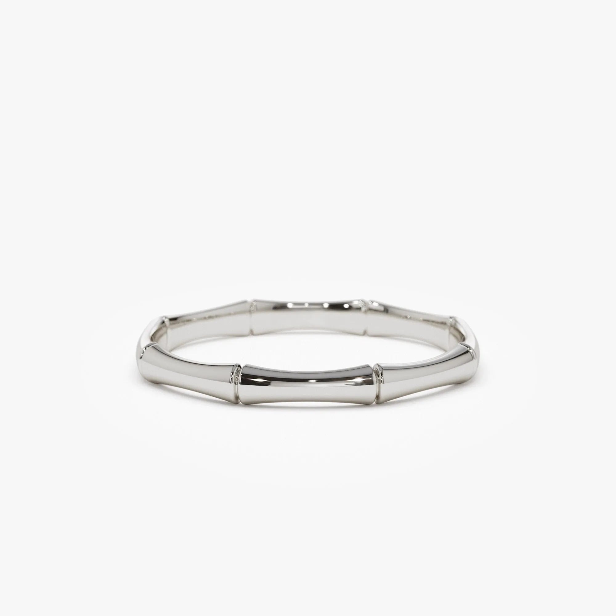 14k Solid Gold Bamboo Minimalist Stackable Band Ring