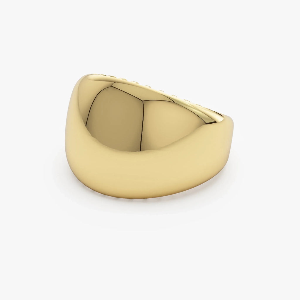 14k Solid Gold Chunky Graduated Dome Statement Ring