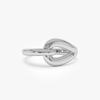 14k Gold Modern Knot Ring Wide Graduated Statement Band