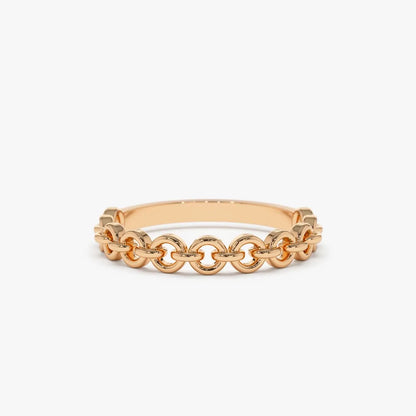 14K Solid Gold 3mm Stackable Minimalist Wedding Band Ring