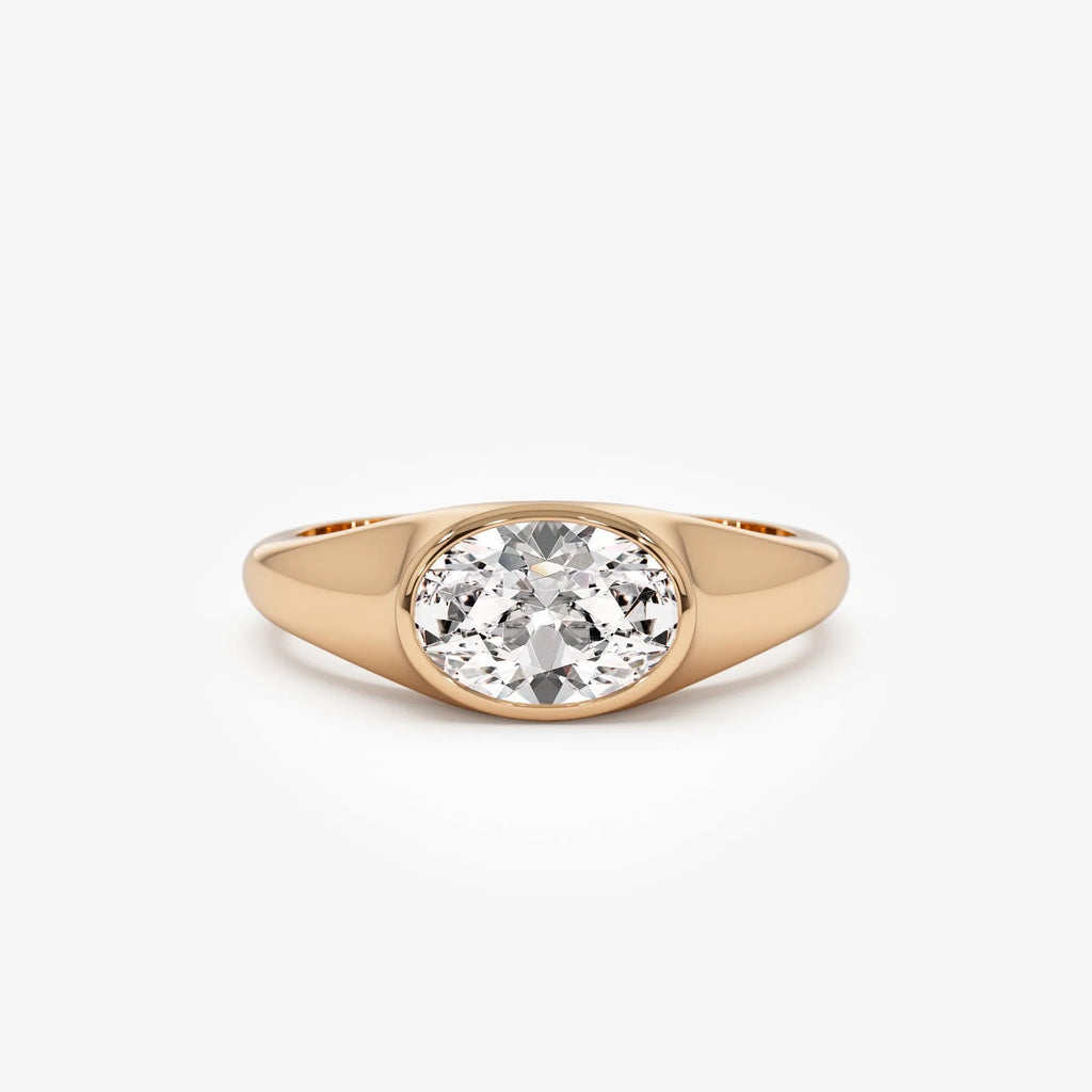 14k Gold 1.00 ctw Oval Lab Grown Diamond Amira Ring