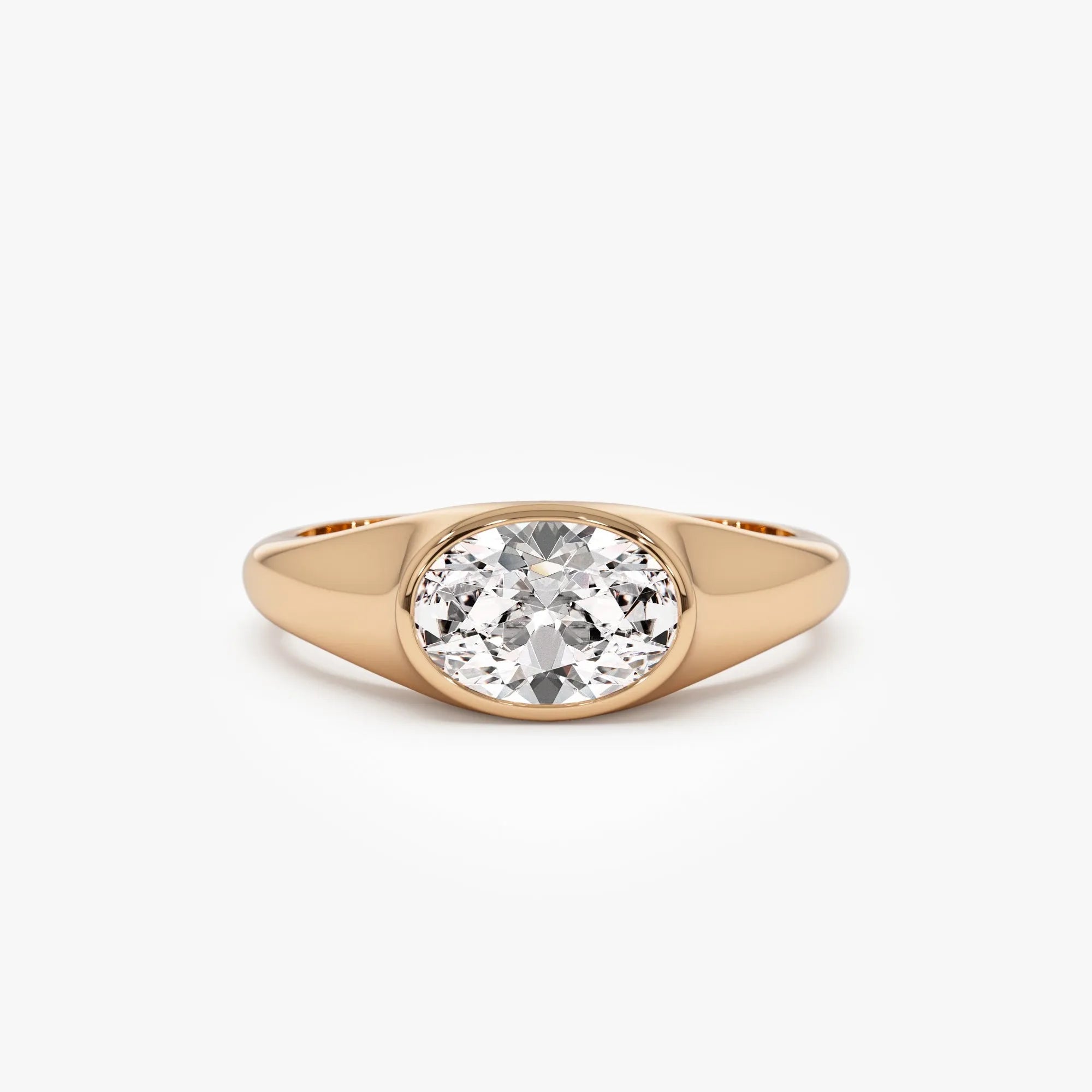 14k Gold 1.00 ctw Oval Lab Grown Diamond Amira Ring
