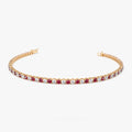 14k Gold Round Diamond and Ruby 4 Prong Tennis Bracelet