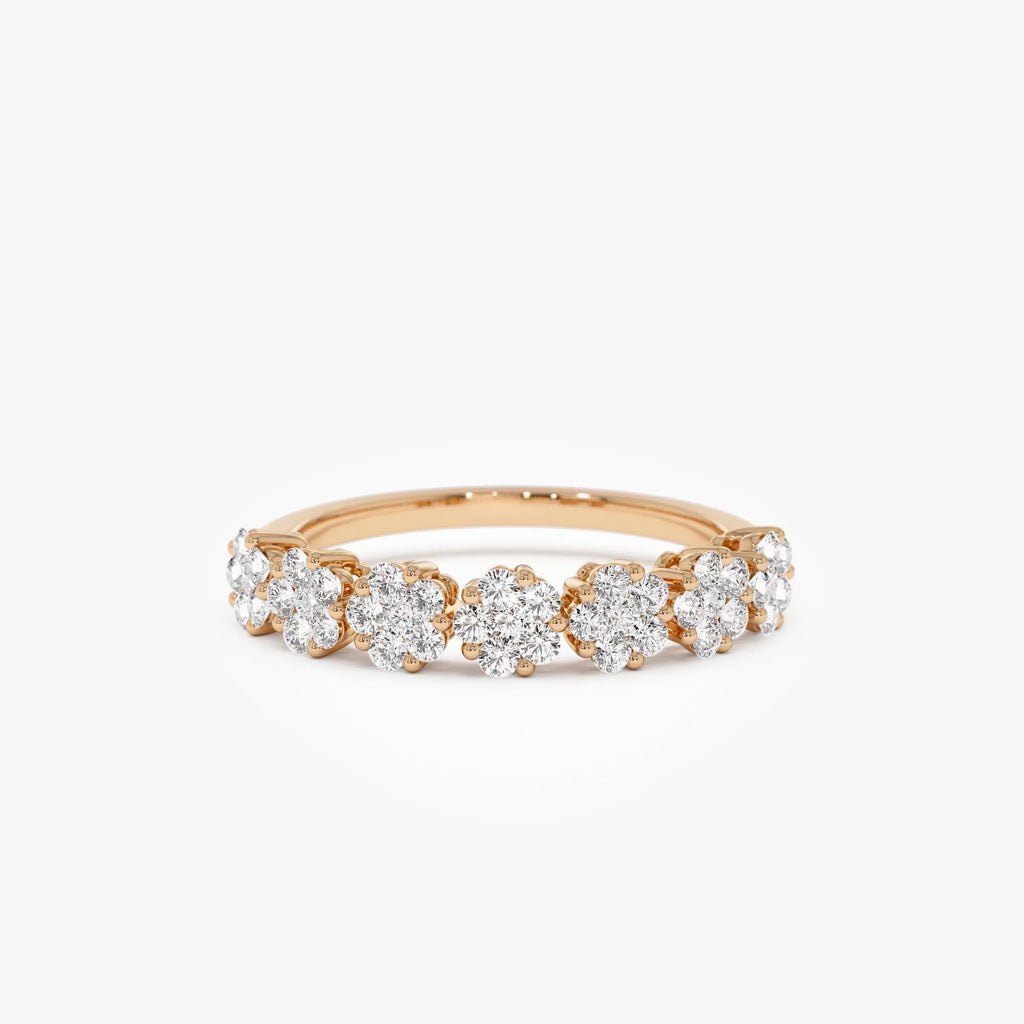 14K Solid Gold Round Diamond 0.50 Carat Illusion Setting Wedding Ring