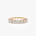 14K Solid Gold Round Diamond 0.50 Carat Illusion Setting Wedding Ring