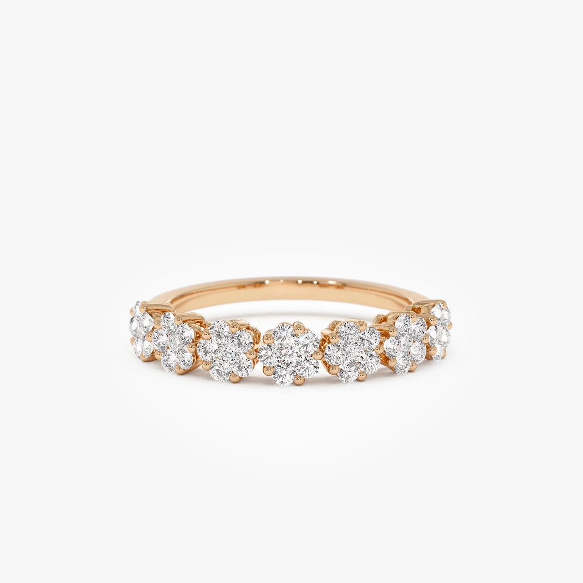 14K Solid Gold Round Diamond 0.50 Carat Illusion Setting Wedding Ring