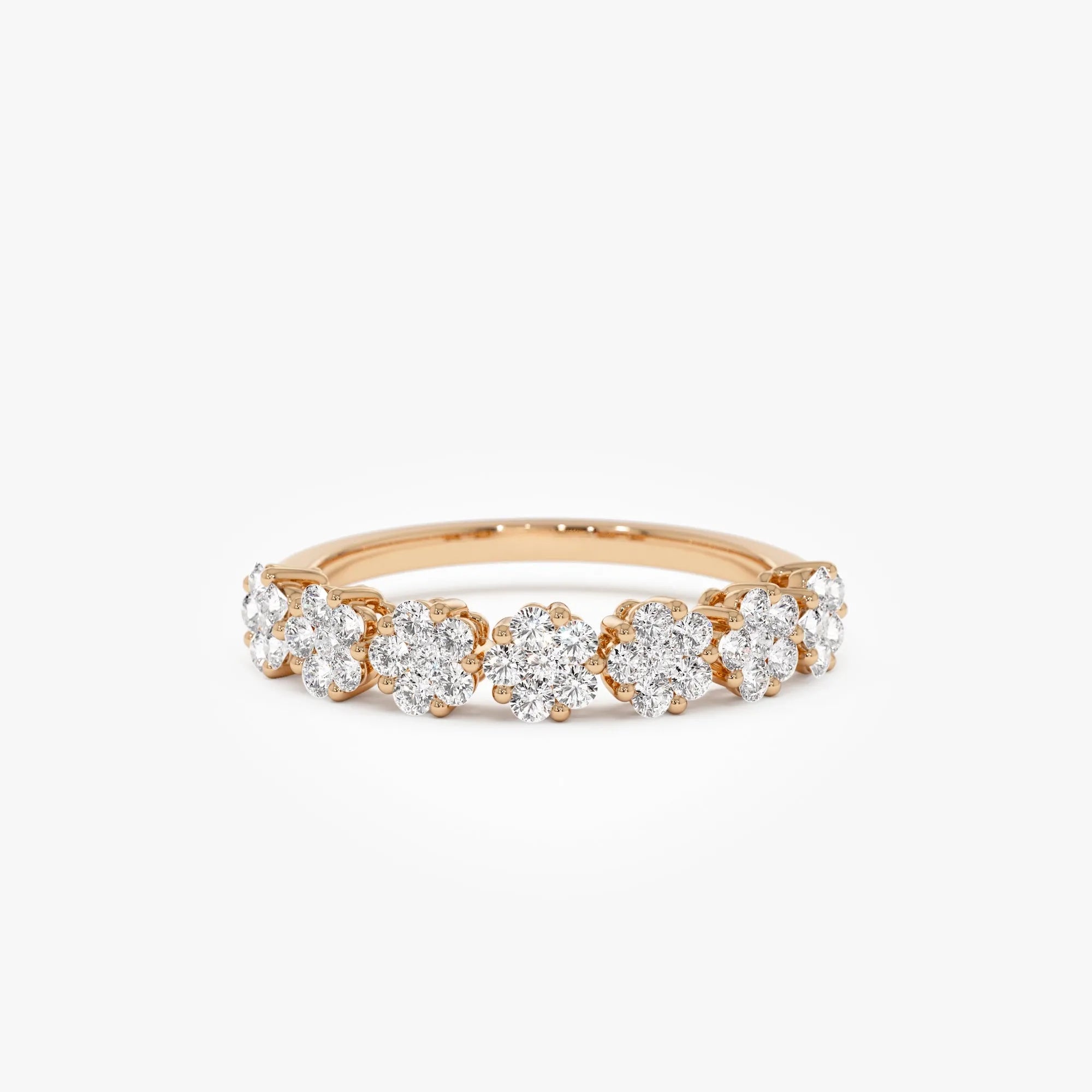 14K Solid Gold Round Diamond 0.50 Carat Illusion Setting Wedding Ring
