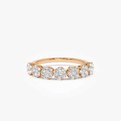 14K Solid Gold Round Diamond 0.50 Carat Illusion Setting Wedding Ring