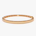 14K Solid Gold Wide Milgrain Edge Bangle Bracelet