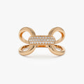 14K Solid Gold Round Diamond 0.15 Carat Folded Micro Pave Ring