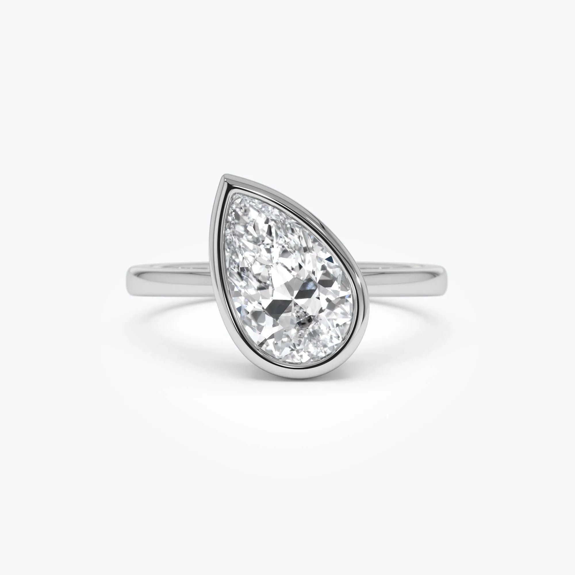 14k Gold 1.50ctw Pear Shaped Lab Grown Diamond Unique Engagement Ring Pia