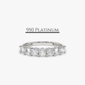 Platinum 0.70ctw Round Diamond 7 Stone Basket Setting Wedding Ring