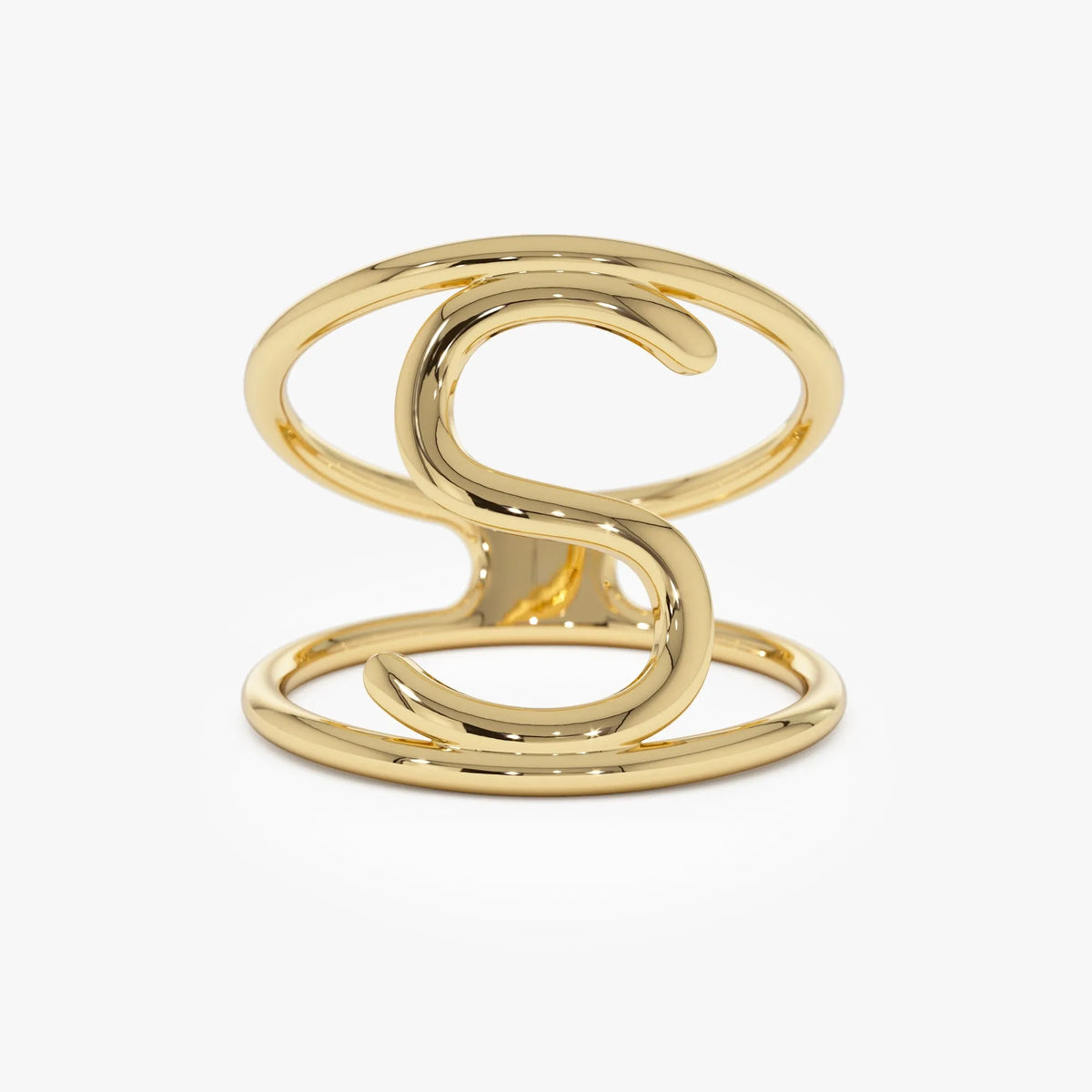 14K Solid Gold Personalized Initial Ring Custom Jewelry