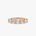 14k Gold Round Diamond 1ctw Five Stone Shared Prong Wire Basket Ring