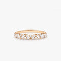 14K Gold 0.35 Carat Baguette and Round Diamond Slanted Prong Set Ring