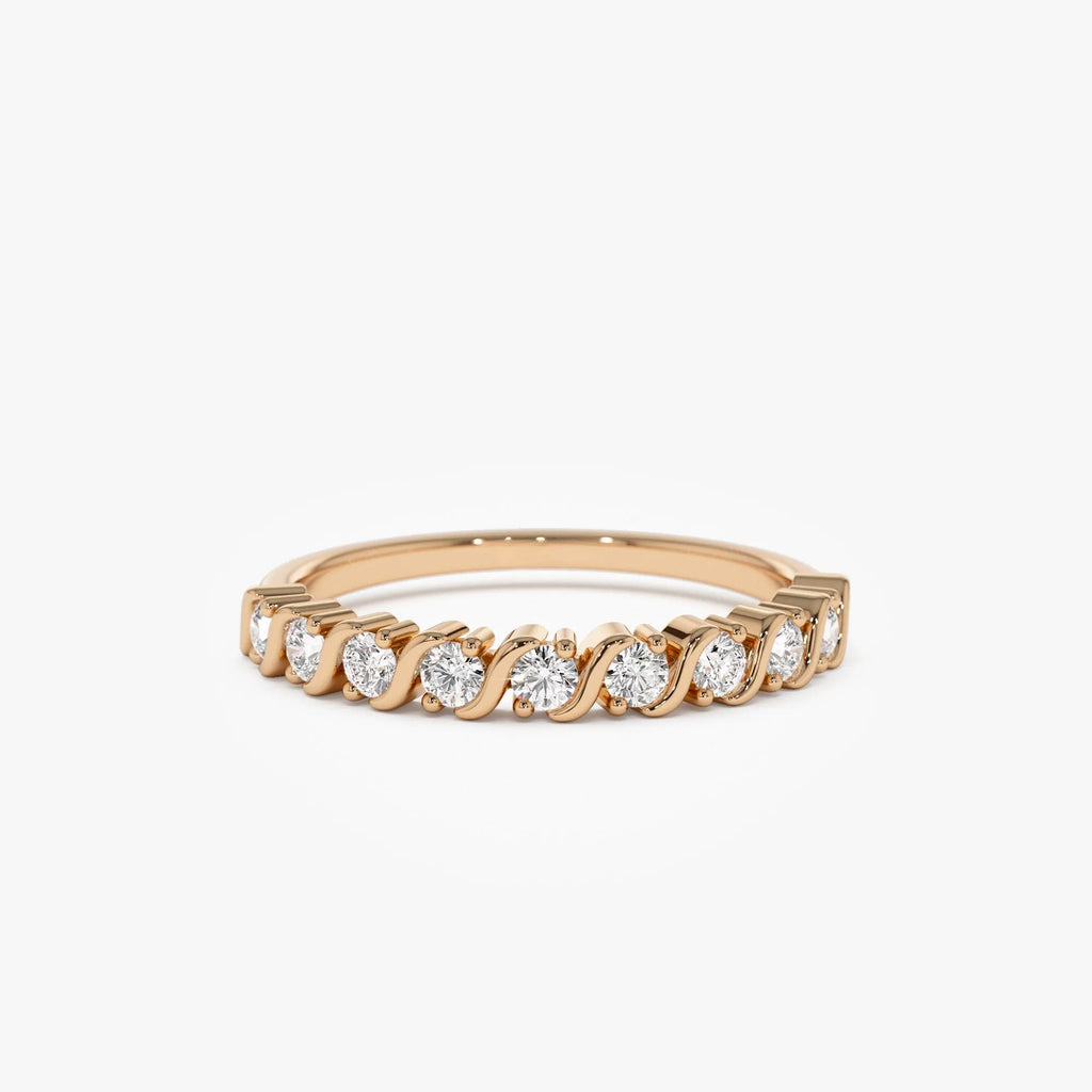 14K Gold Round Diamond Womens Wedding Ring 0.27 ctw Prong Set