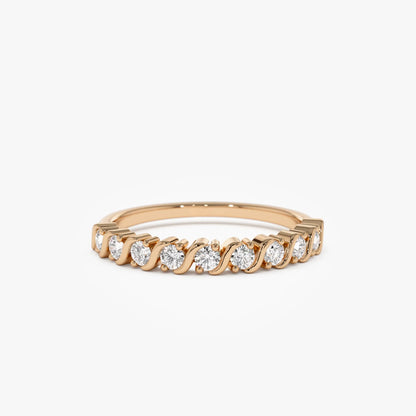 14K Gold Round Diamond Womens Wedding Ring 0.27 ctw Prong Set