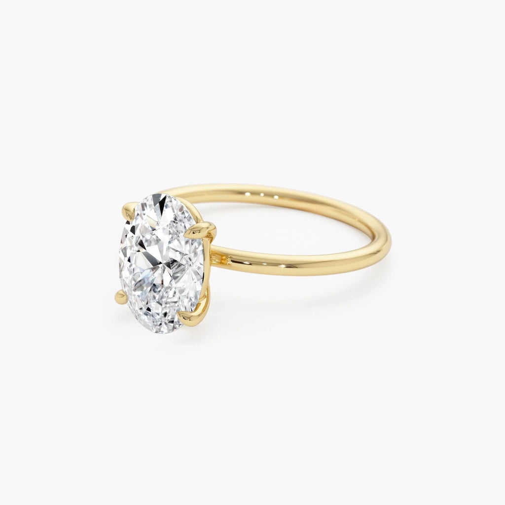 14k Gold 2.00 Carat Oval Cut Lab Grown Diamond Prong Setting Engagement Ring Odessa