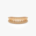 14k Gold Sculptural Wide Band Ring Wide Graduated Statement Band